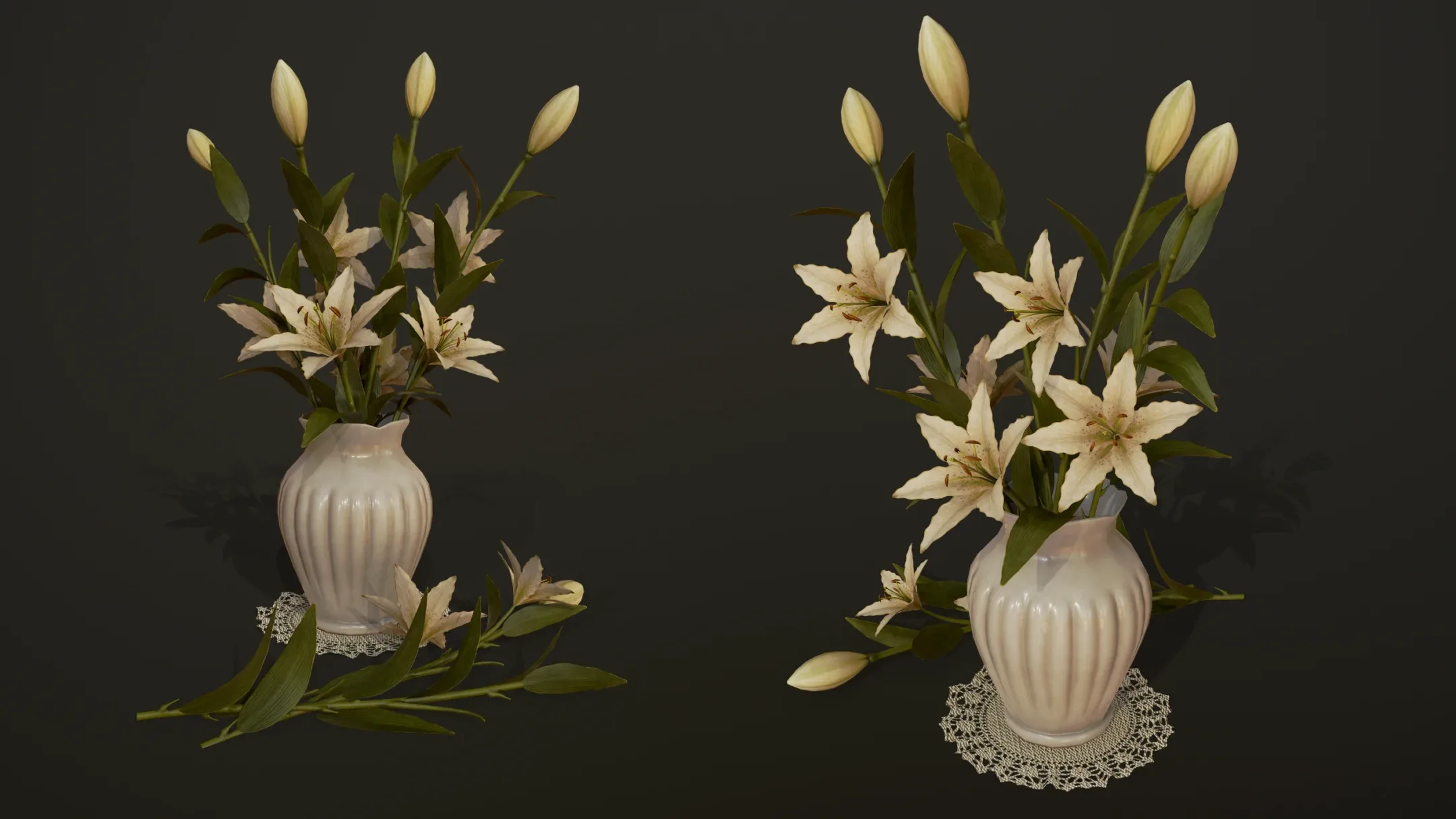 Bouquet with Lilies - PBR Game Ready