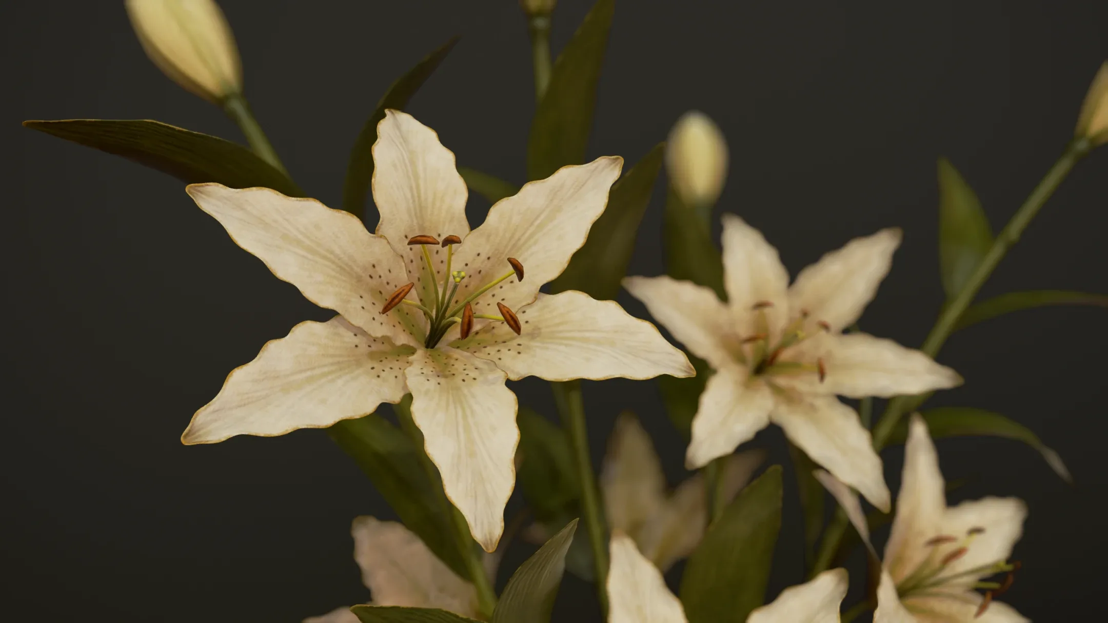 Bouquet with Lilies - PBR Game Ready