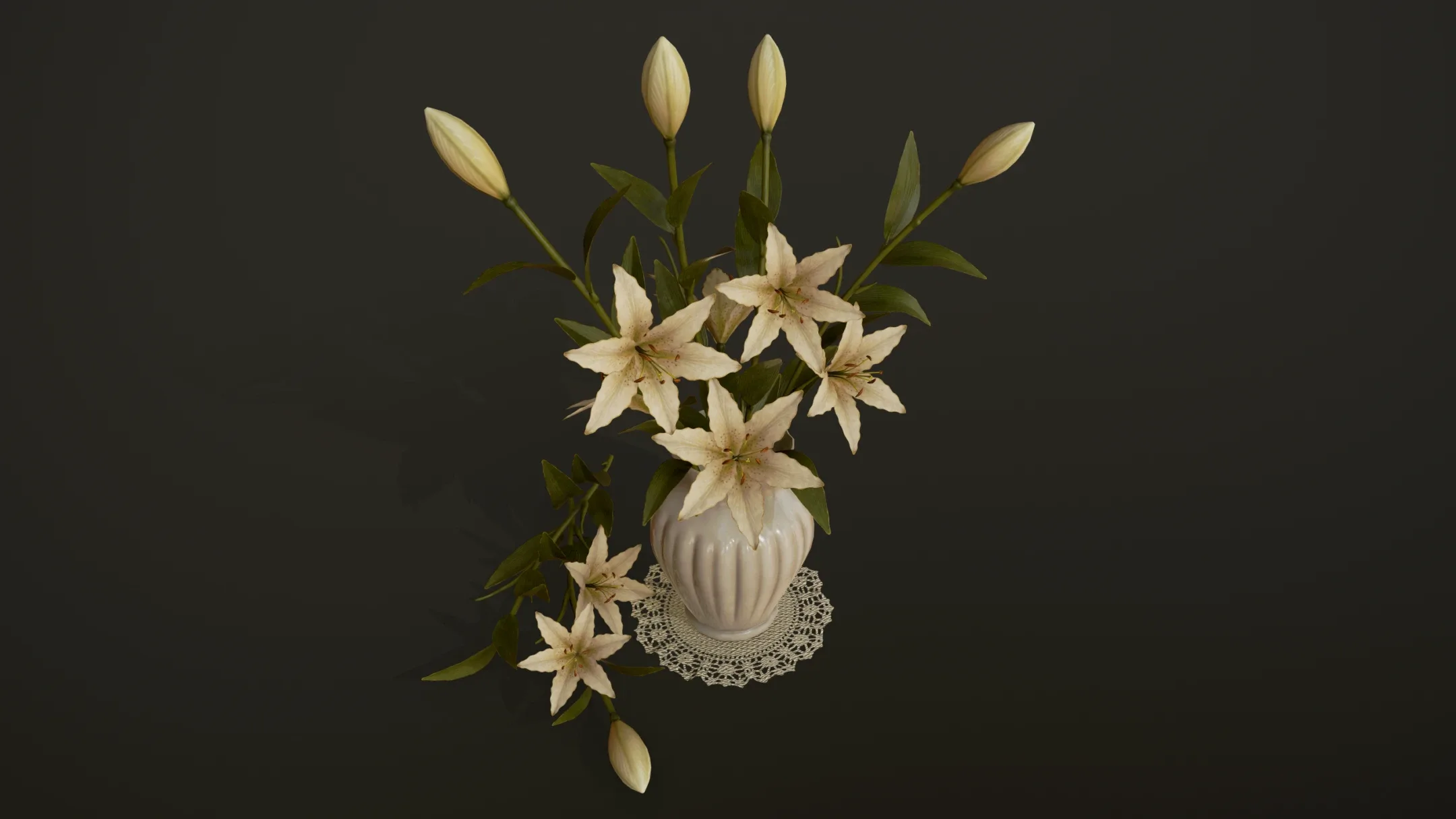 Bouquet with Lilies - PBR Game Ready