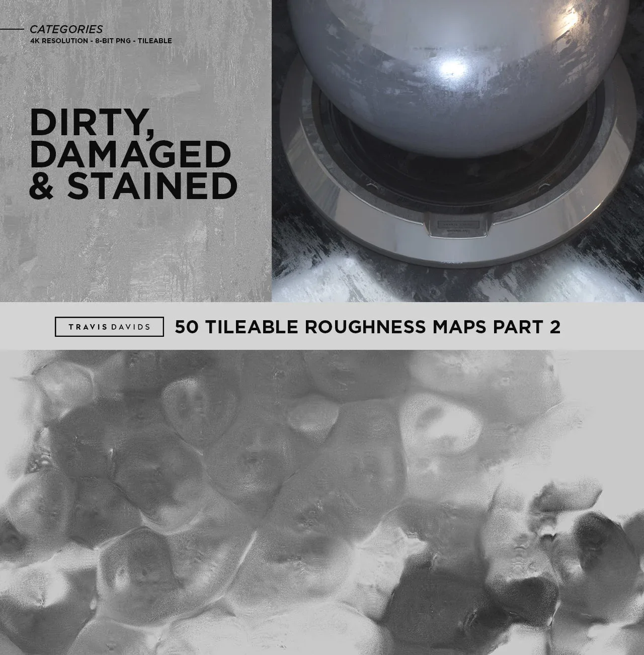 50 Tileable Roughness Maps - Surface Imperfection - Part 2