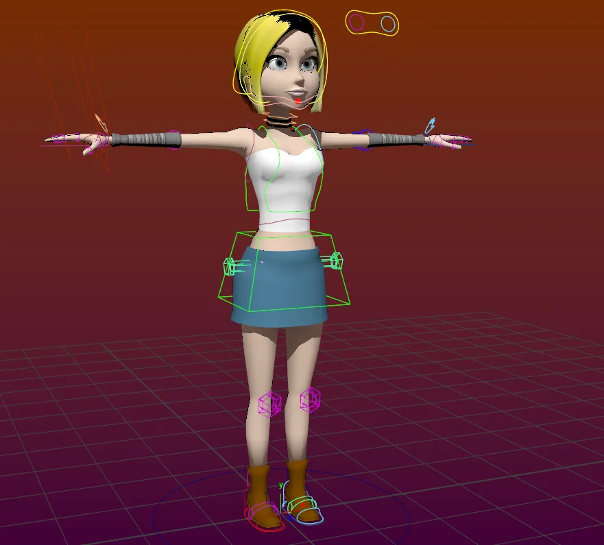 Cartoon Blondie Rigged Character 1.4.0 for Maya