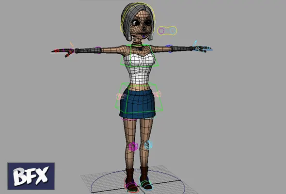 Cartoon Blondie Rigged Character 1.4.0 for Maya