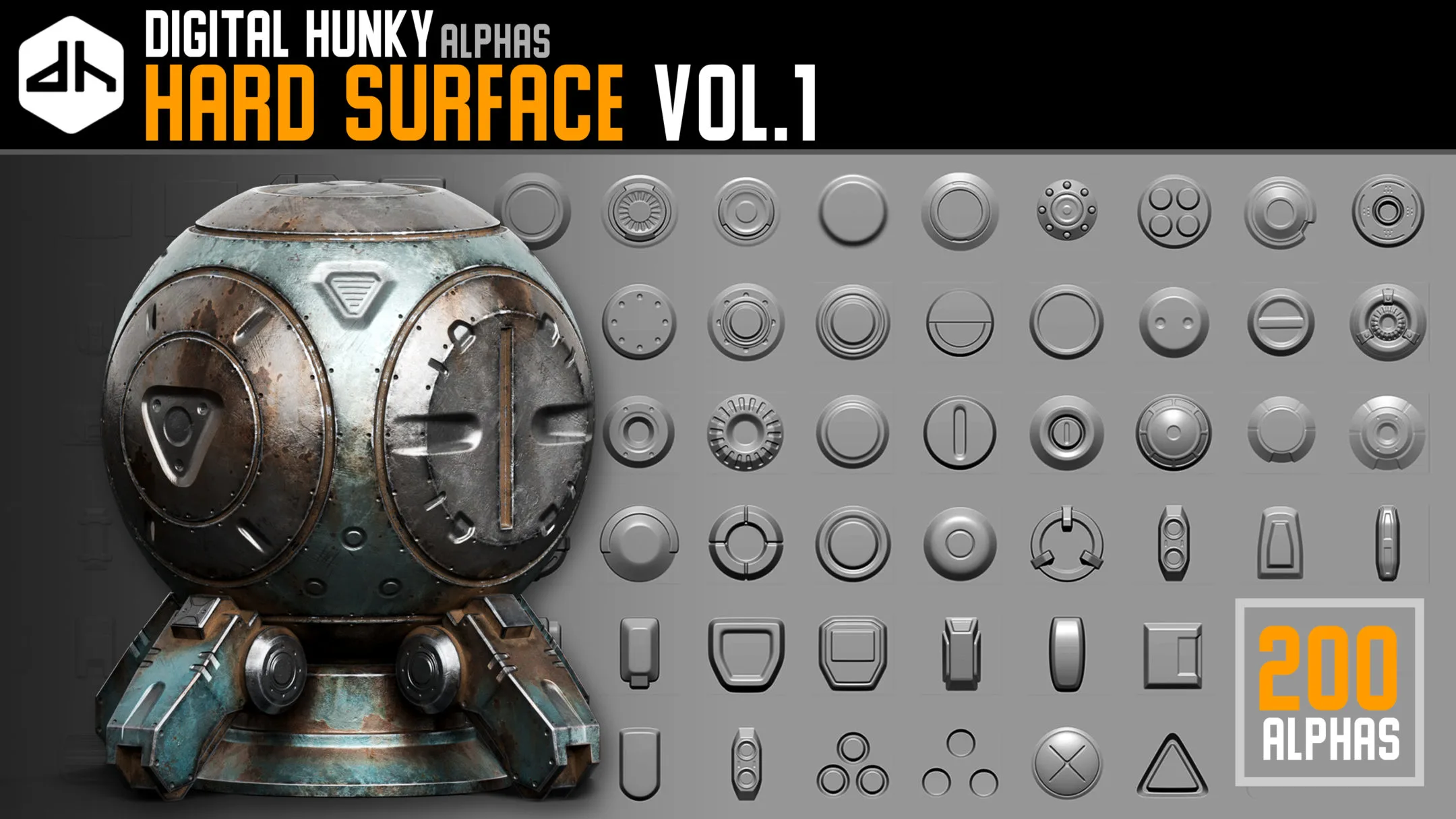 Hard Surface Alphas Vol.1 FlippedNormals