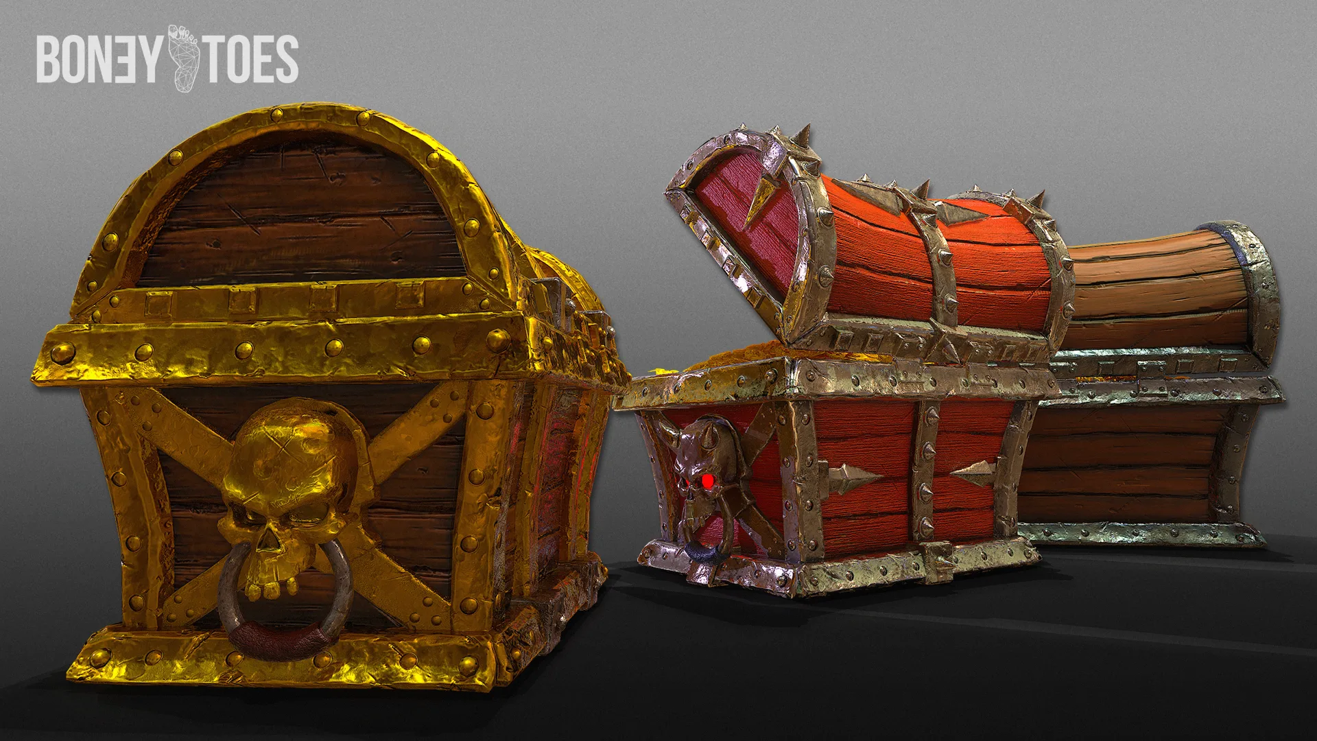 3D Pirate Chests - Game Ready