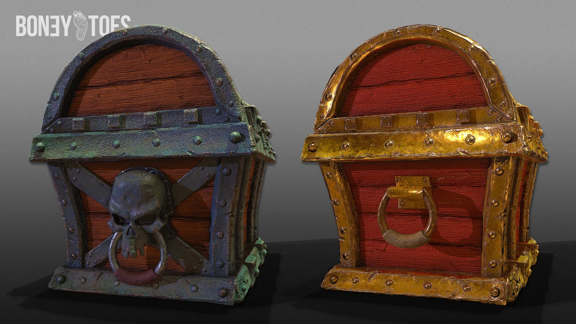 3D Pirate Chests - Game Ready