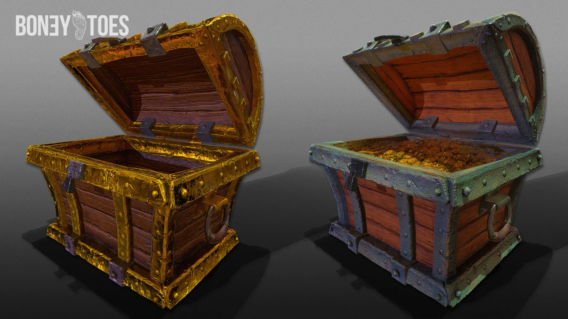 3D Pirate Chests - Game Ready