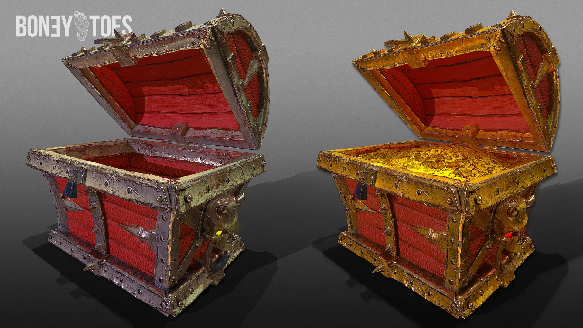 3D Pirate Chests - Game Ready