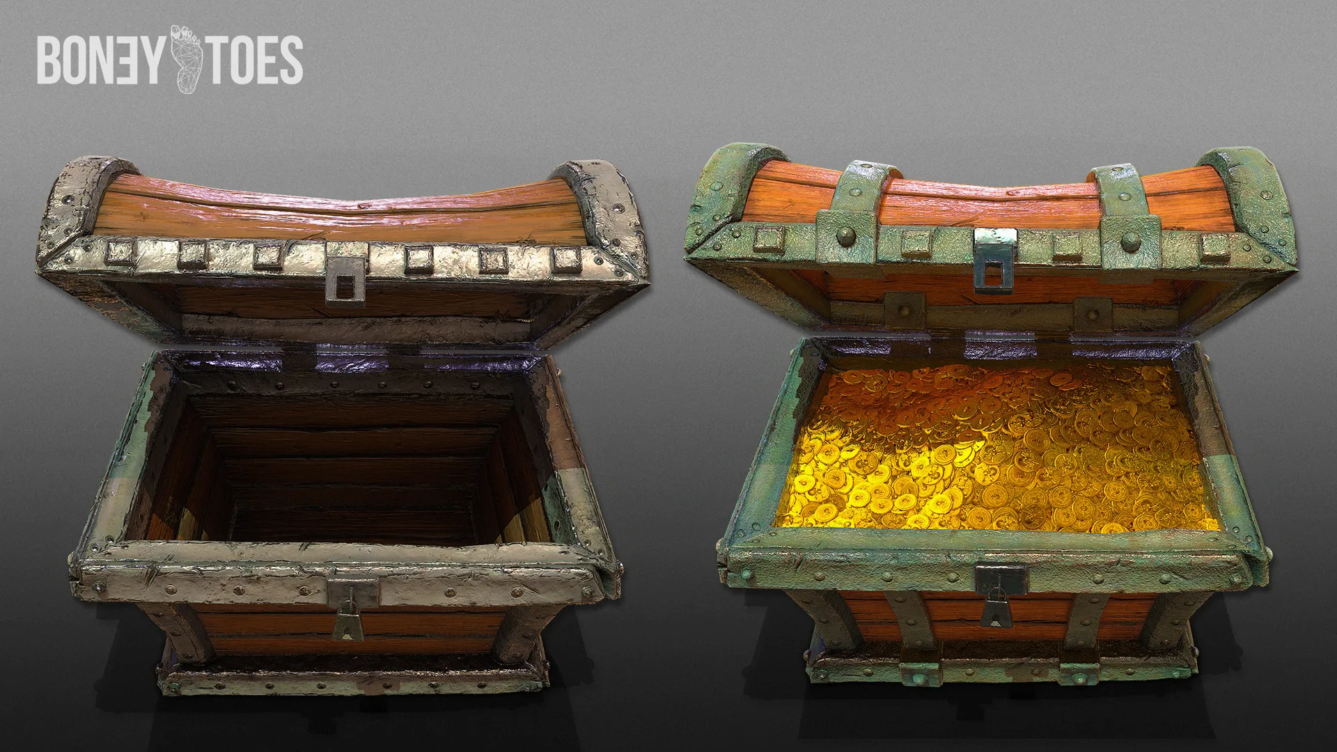 3D Pirate Chests - Game Ready