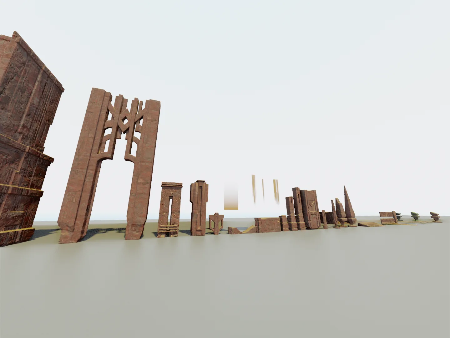 Brutalist Fantasy Ruins 3D Kit