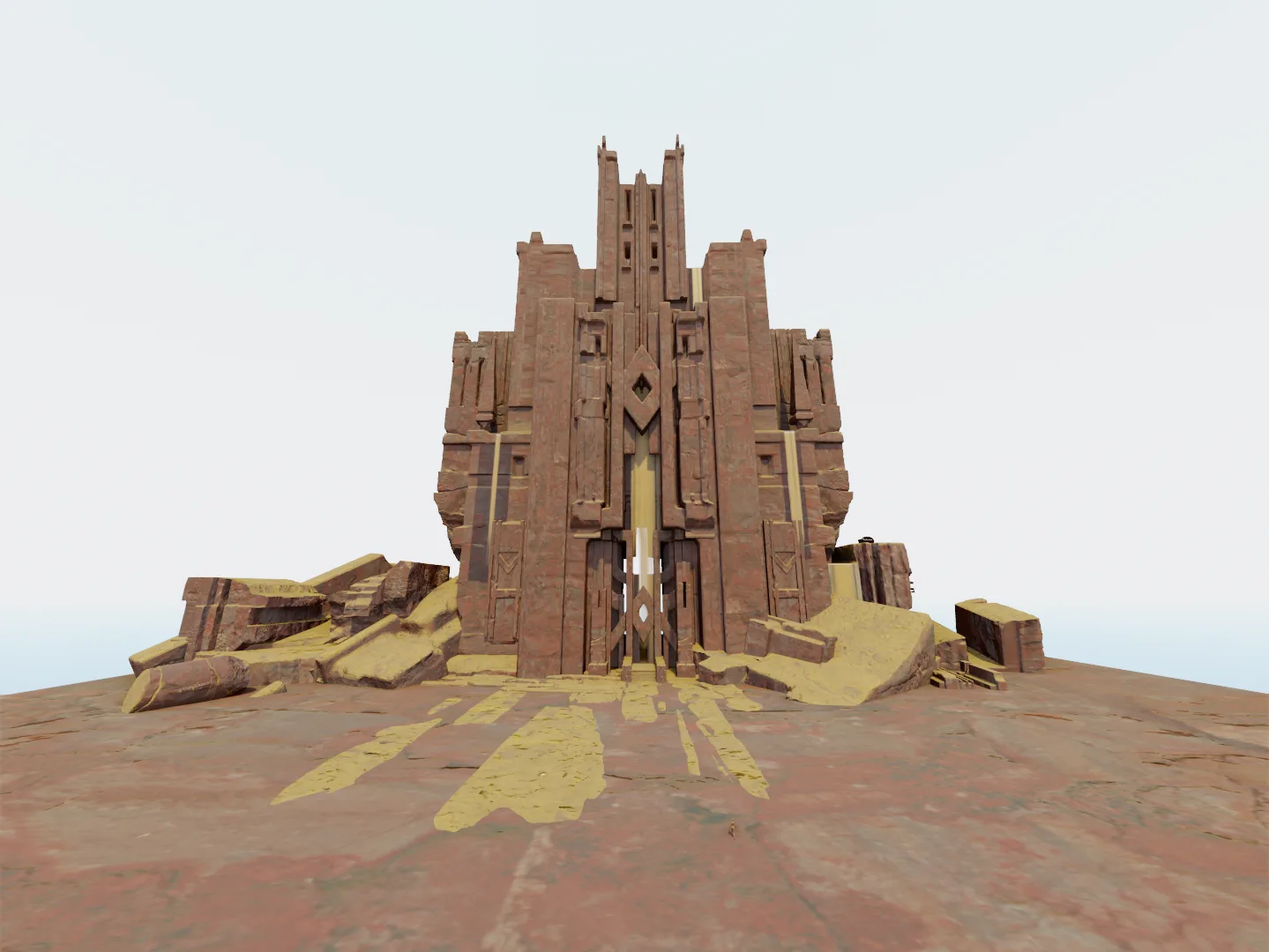 Brutalist Fantasy Ruins 3D Kit