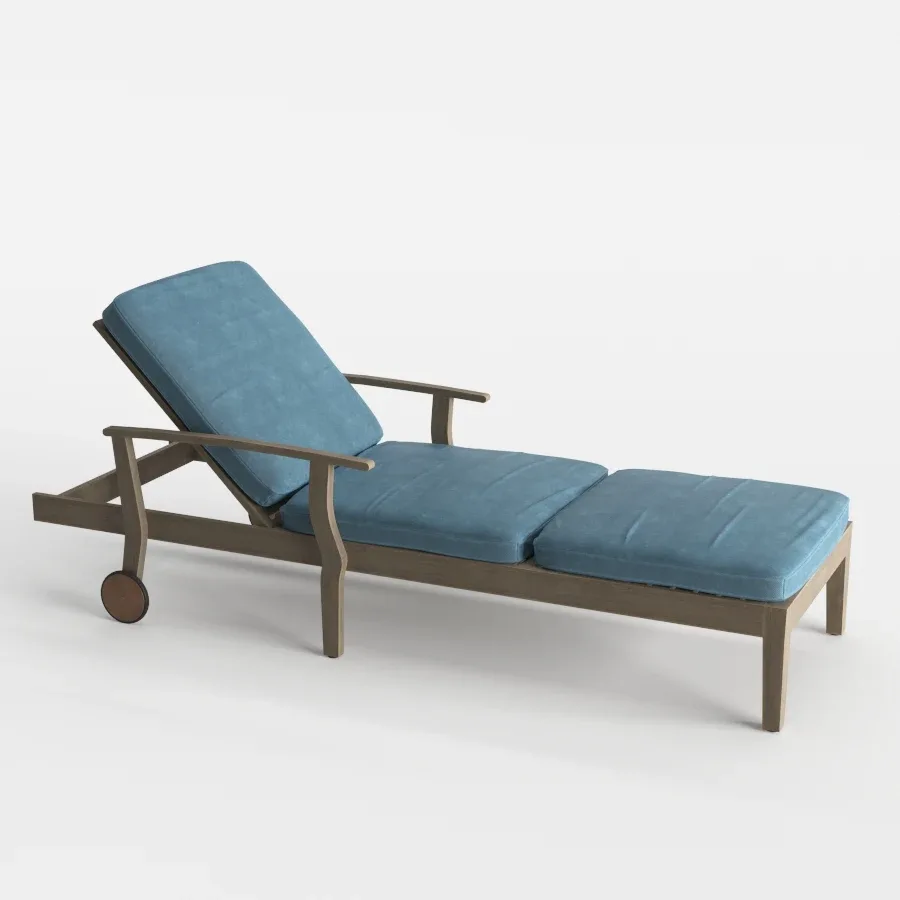 Pool Deck Chaise Lounge Wood Base