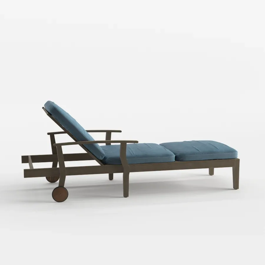 Pool Deck Chaise Lounge Wood Base
