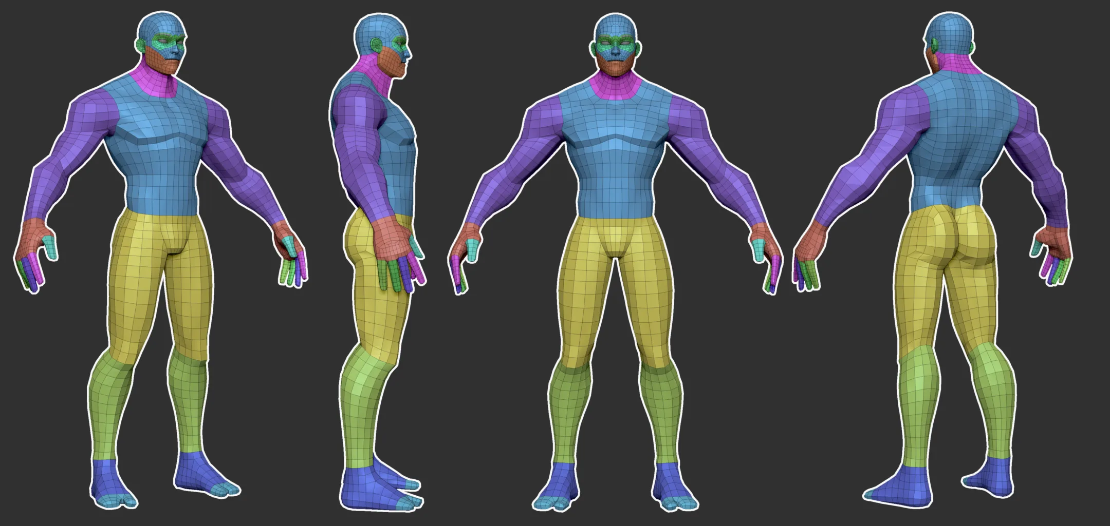 Stylized Male Base Mesh Flippednormals