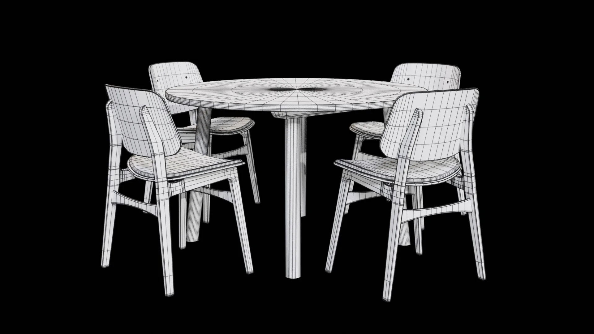 Dining Set V04 - Taro Table & Soborg Chair