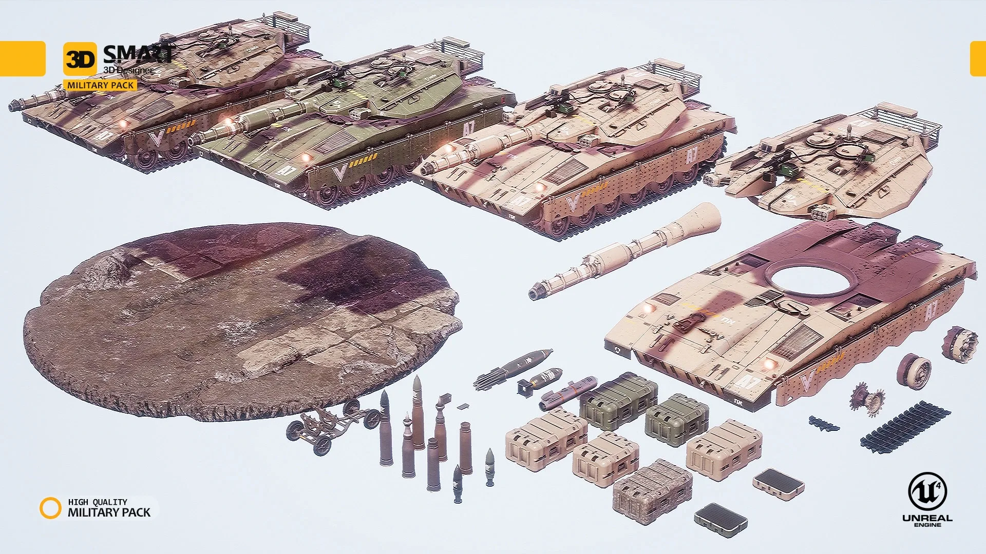 UE4: Battle Tank Military Pack