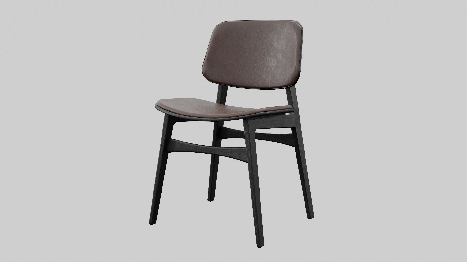 Soborg Chair Model-3052 Leather 96 & Black Wood