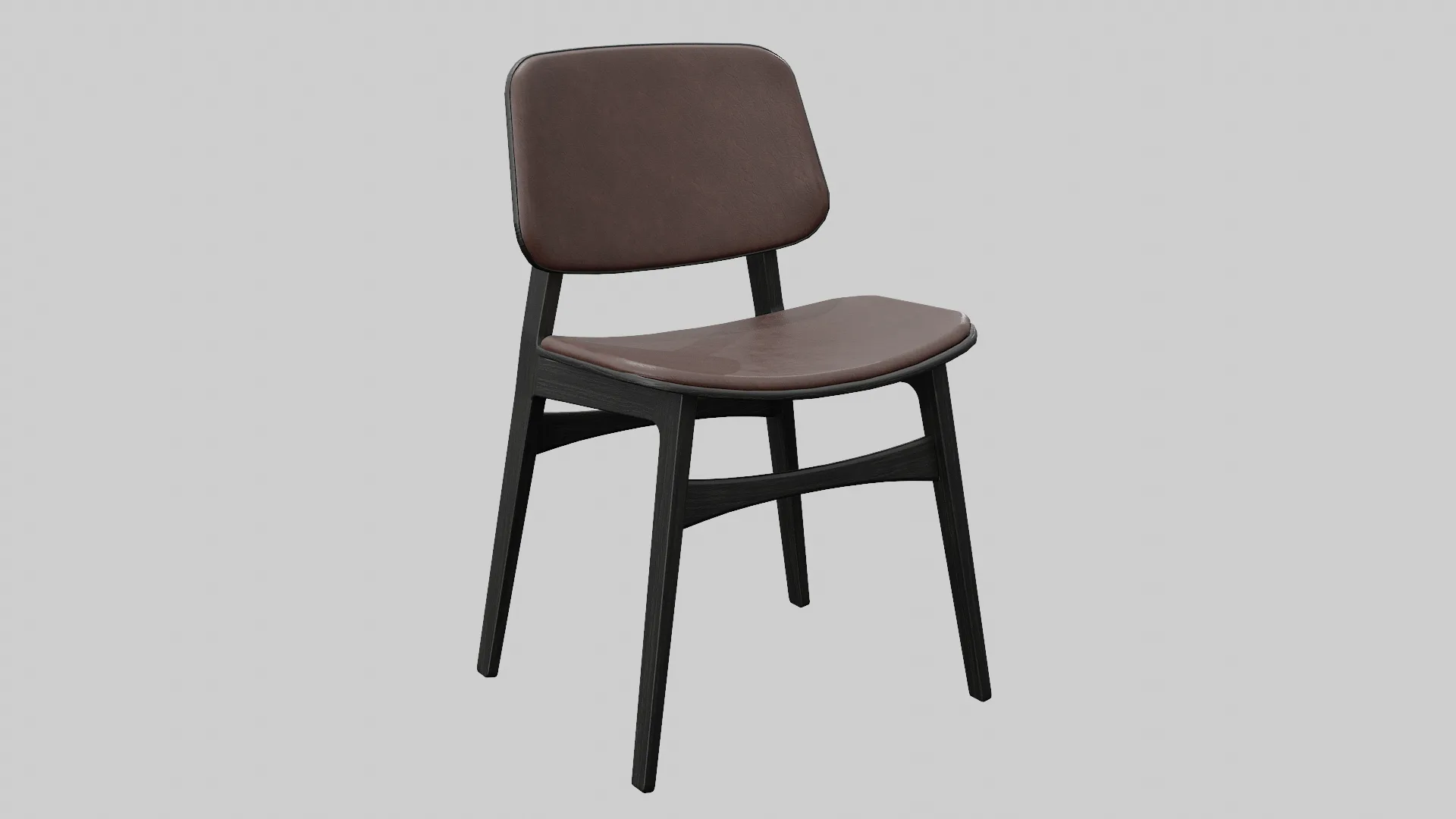 Soborg Chair Model-3052 Leather 96 & Black Wood