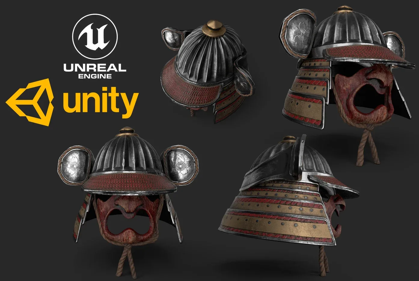 Kabuto Low-poly 3D Model
