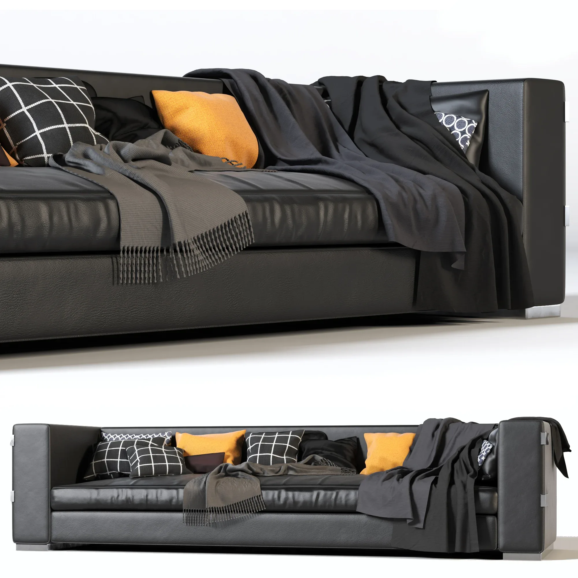 Black Leather Sofa