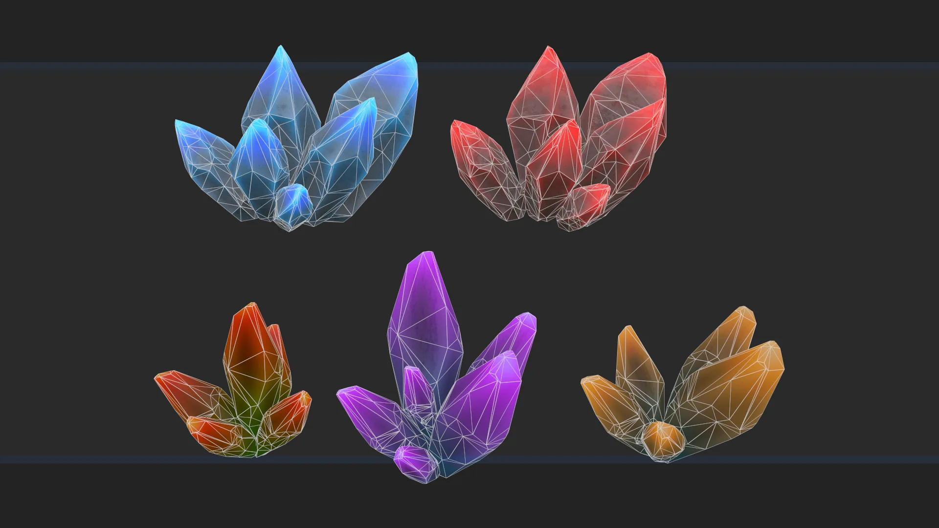 Low Poly Crystal Set