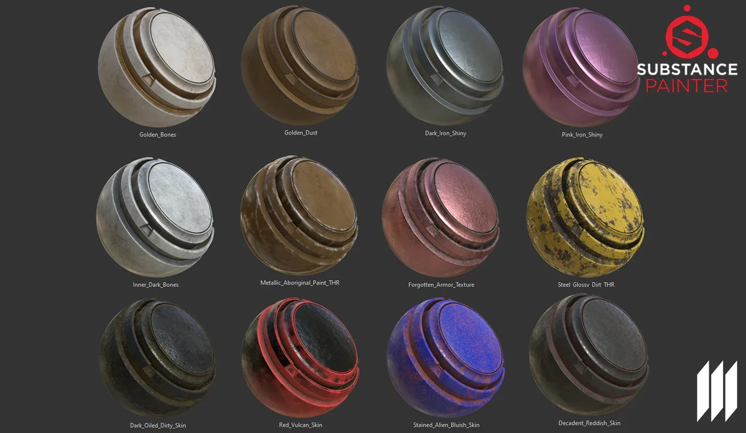 12 Creatures/Sci-fi Smart Materials Pack for Substance Painter