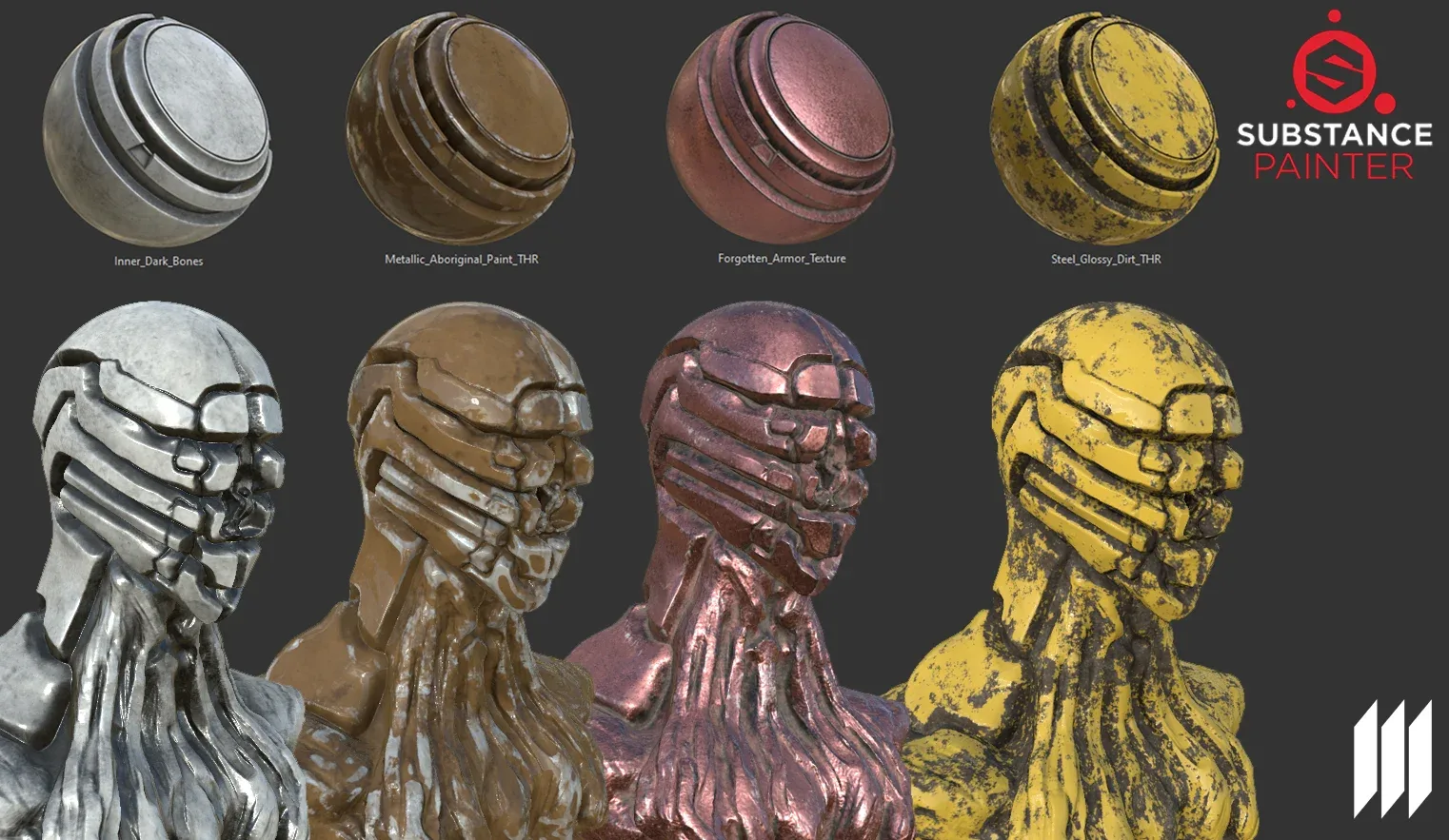 12 Creatures/Sci-fi Smart Materials Pack for Substance Painter