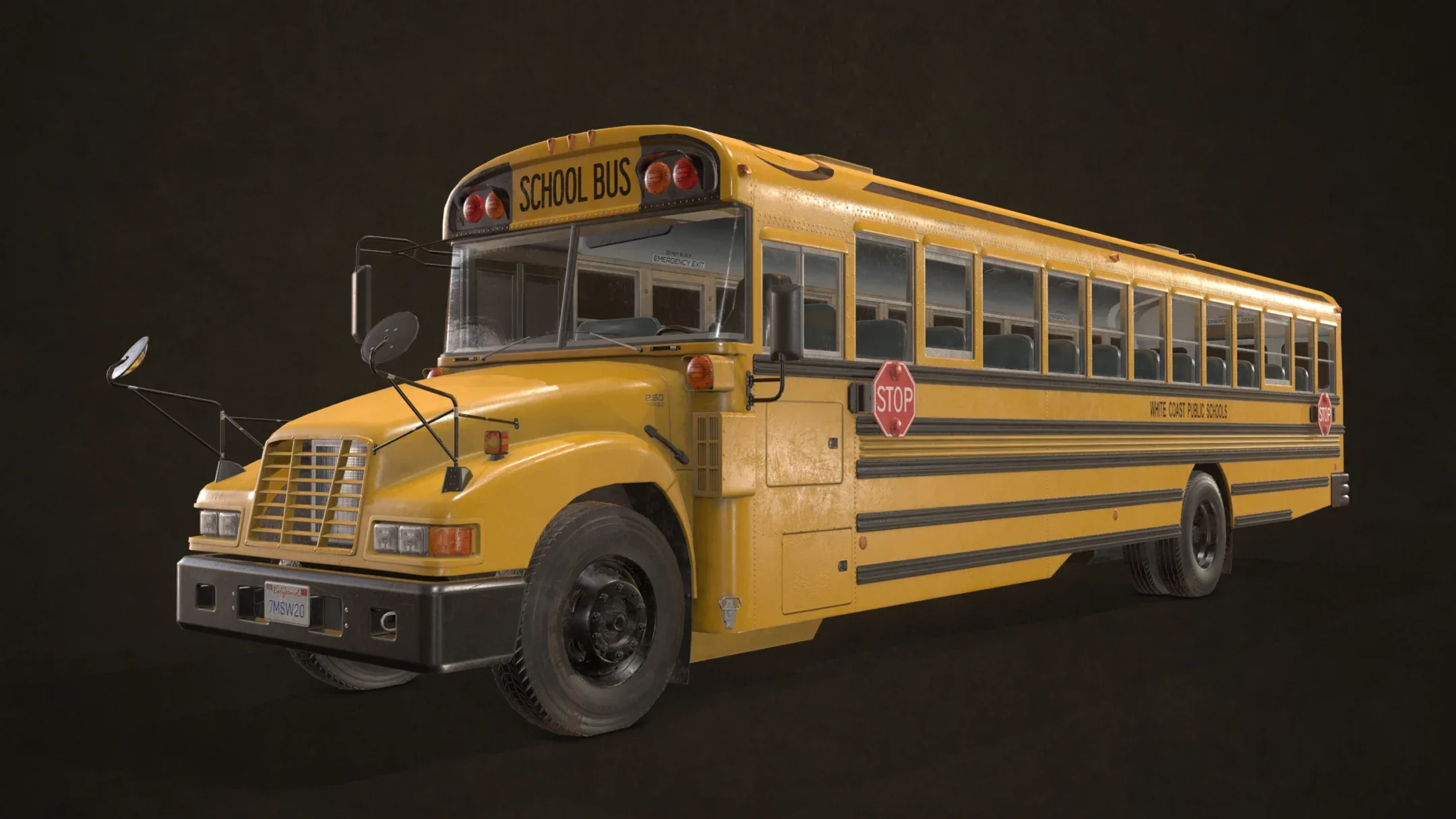 School Bus - Low Poly