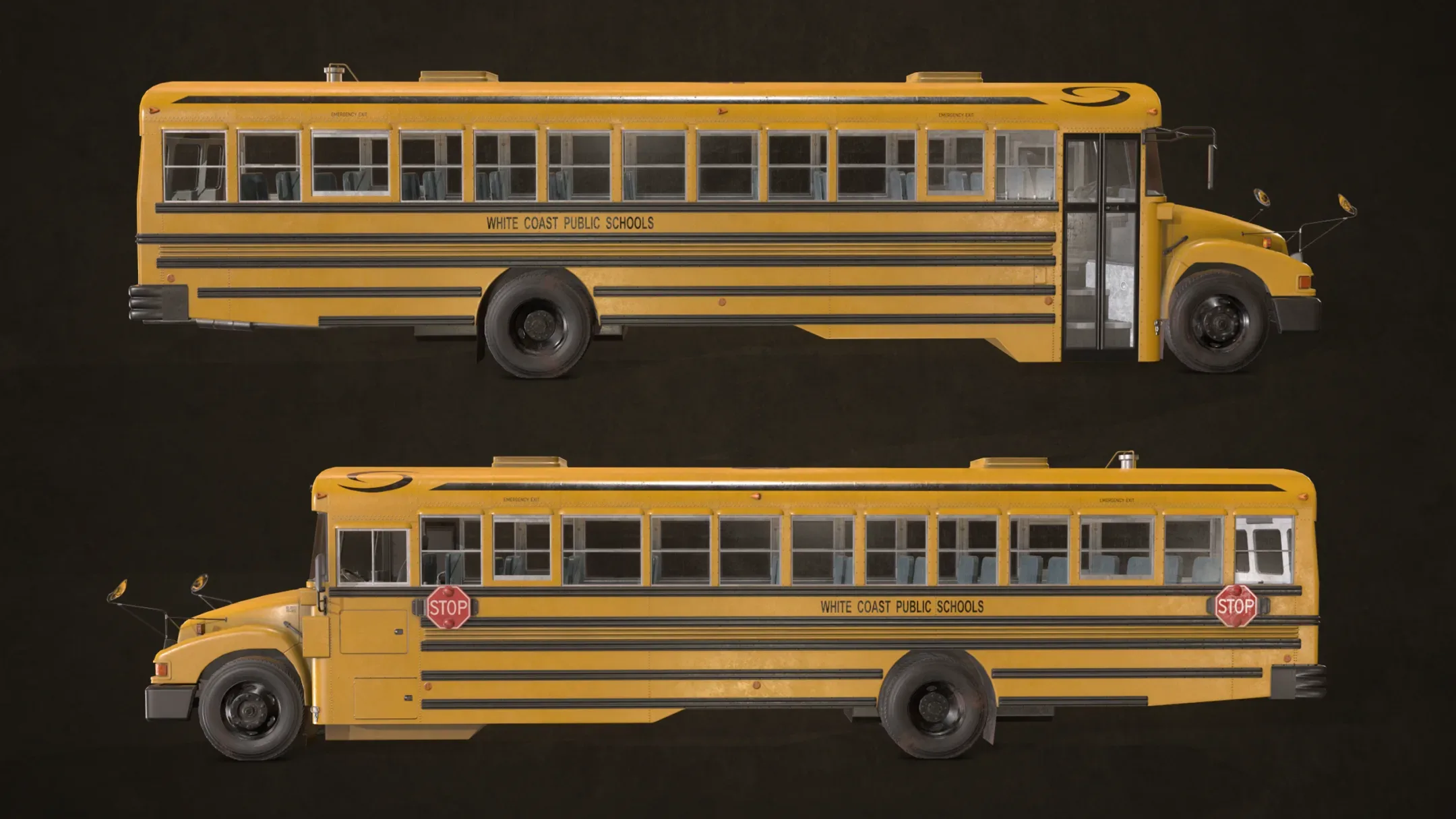 School Bus - Low Poly