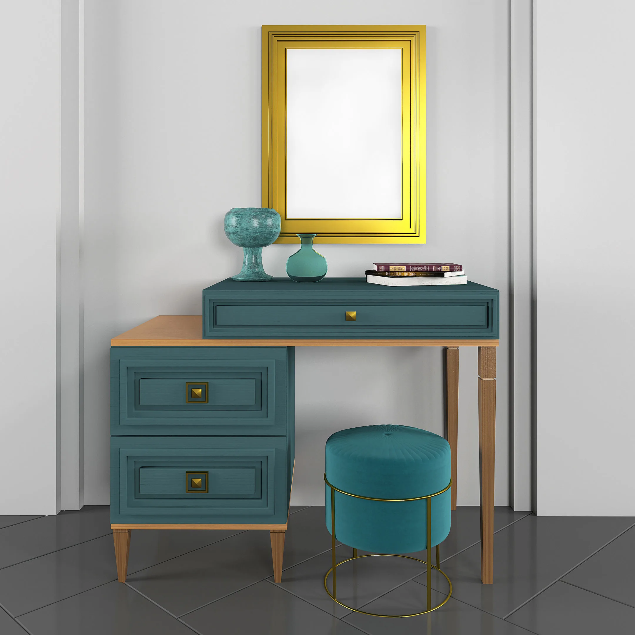 Table & Mirror Set