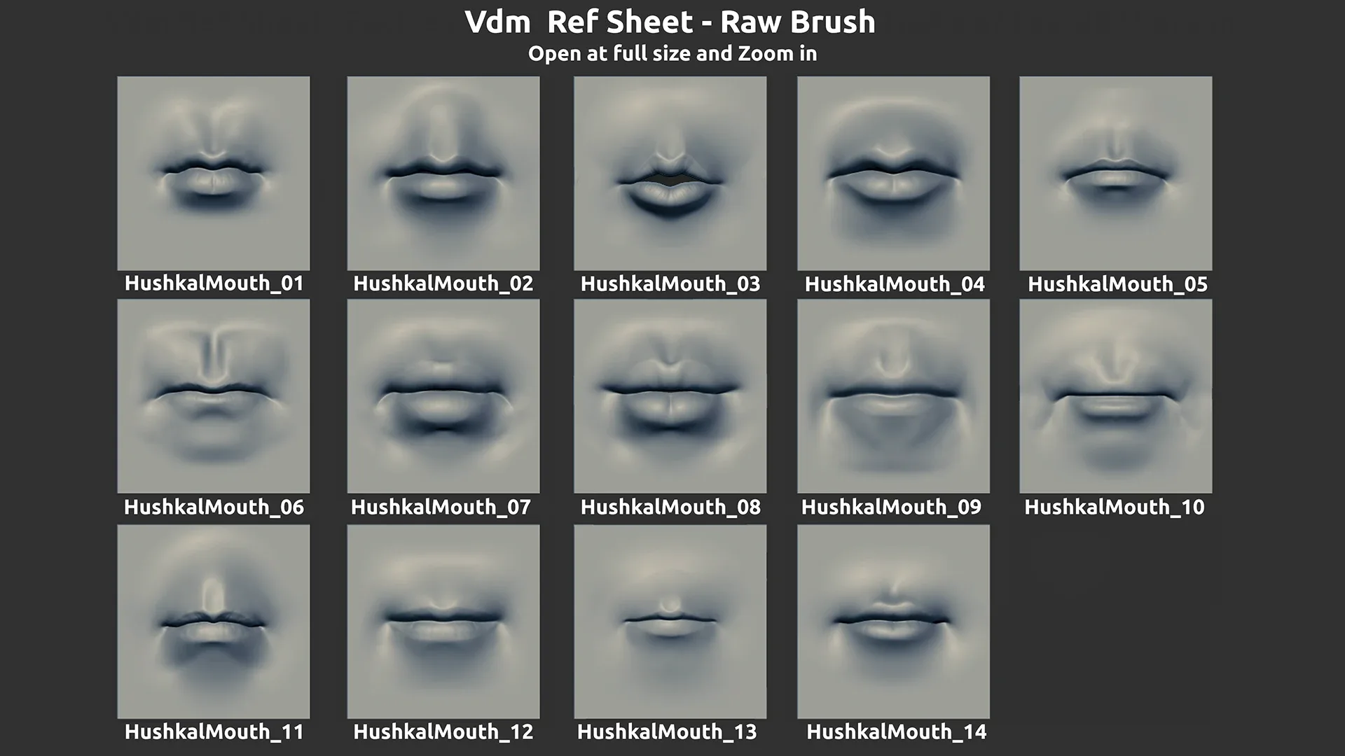 ZBrush - 14 Mouth VDM Brushes