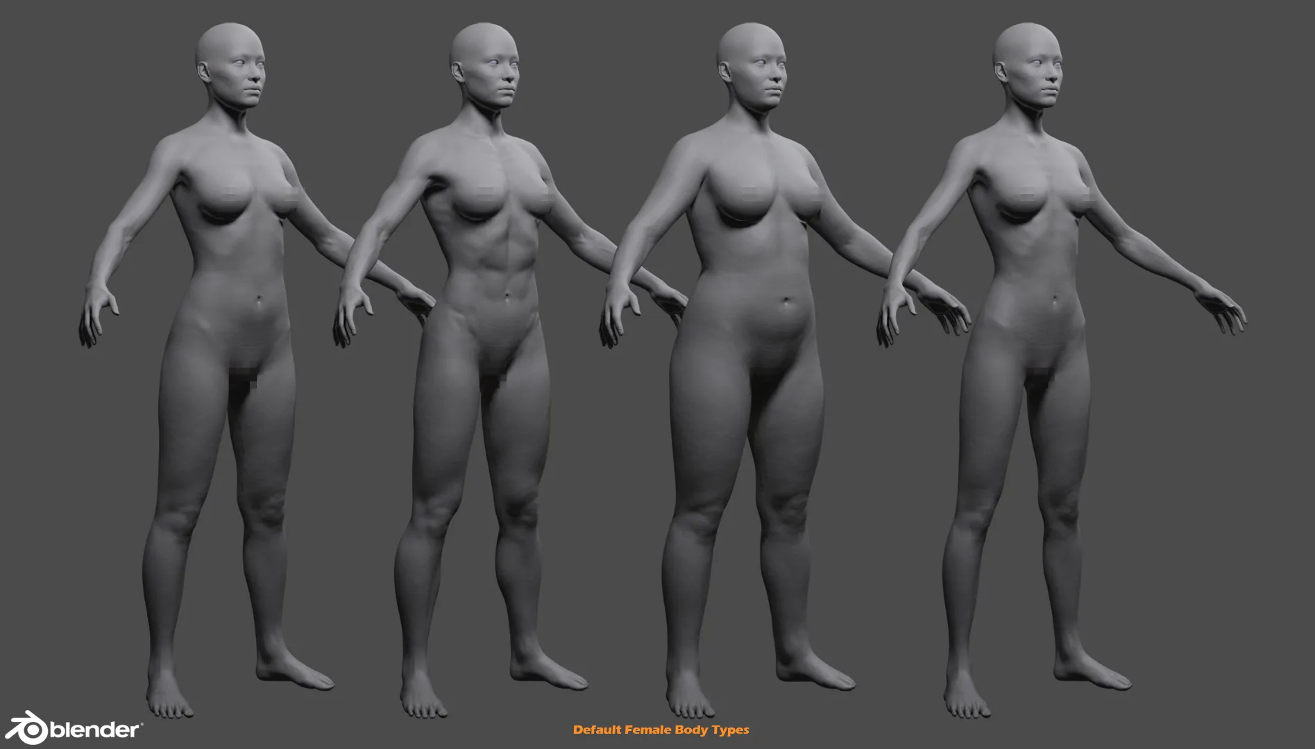 Female Custom Basemesh Lowpoly for Blender