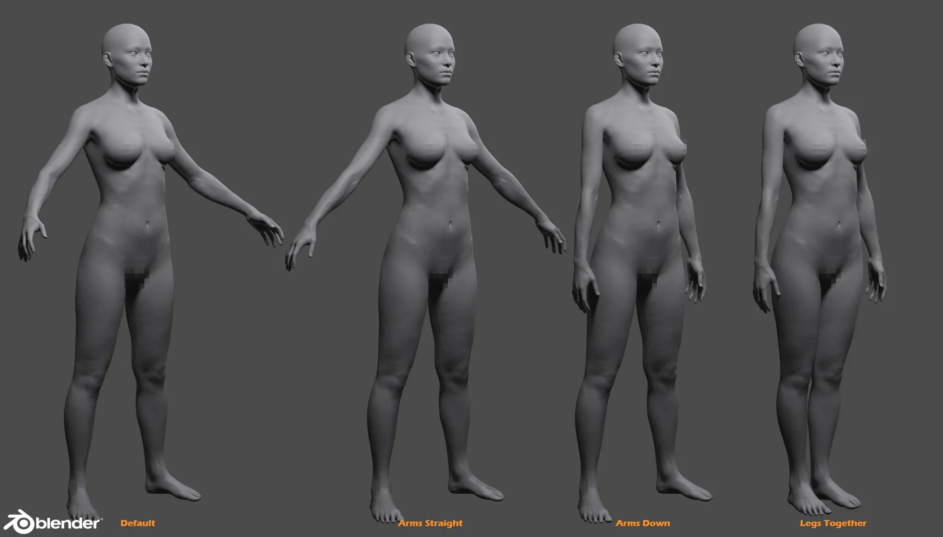 Female Custom Basemesh Lowpoly for Blender