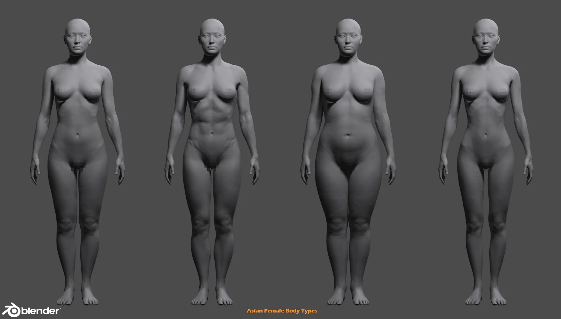 Female Custom Basemesh Lowpoly for Blender