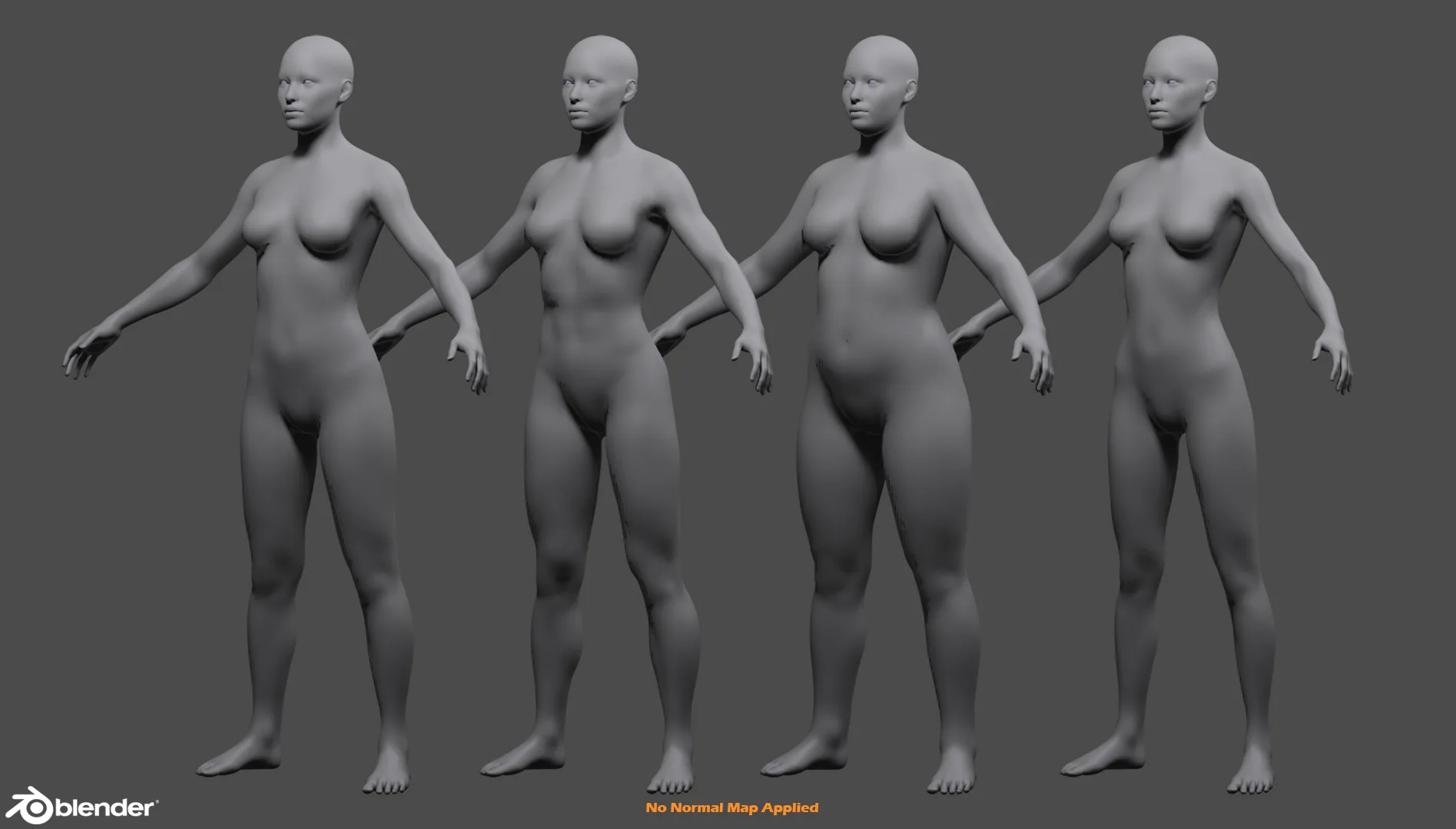 Female Custom Basemesh Lowpoly for Blender