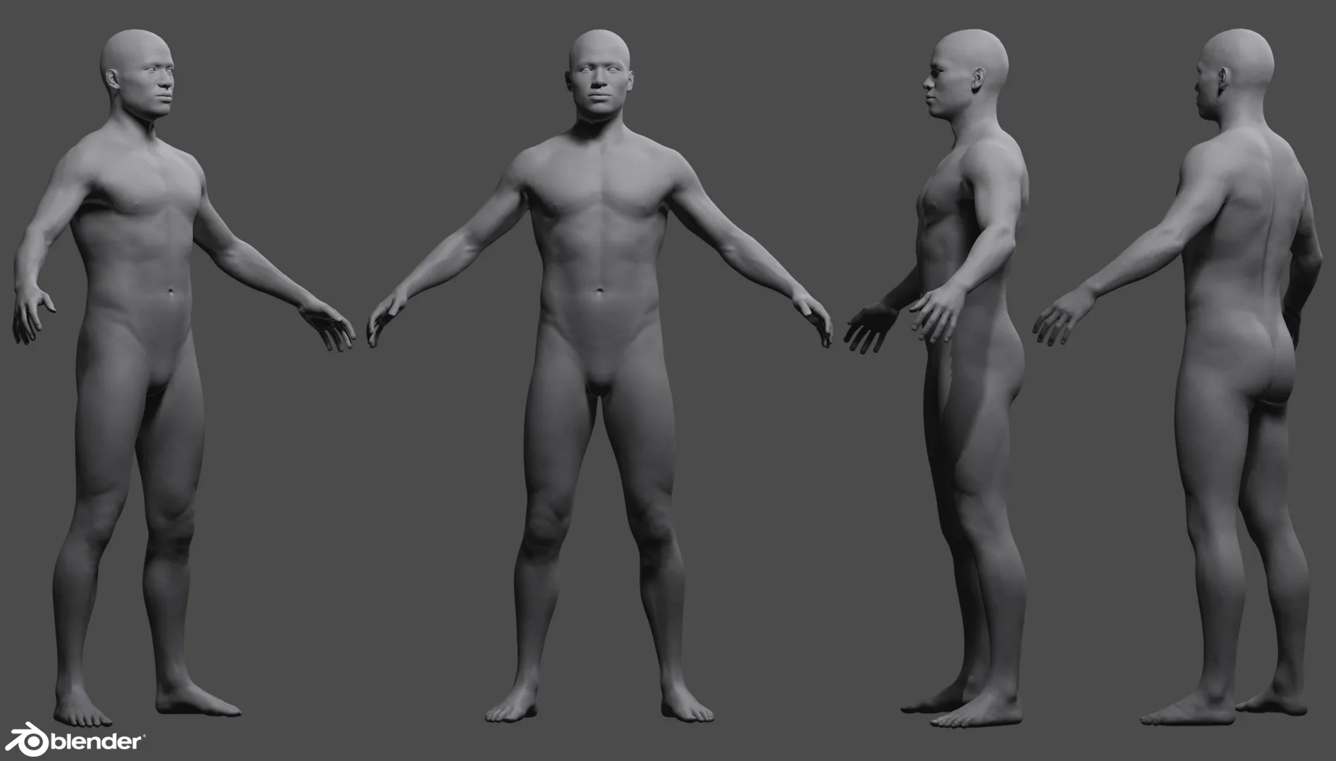 Male Custom Basemesh Lowpoly For Blender