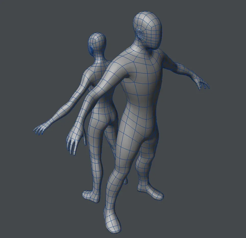 Male & Female Low-poly Basemesh