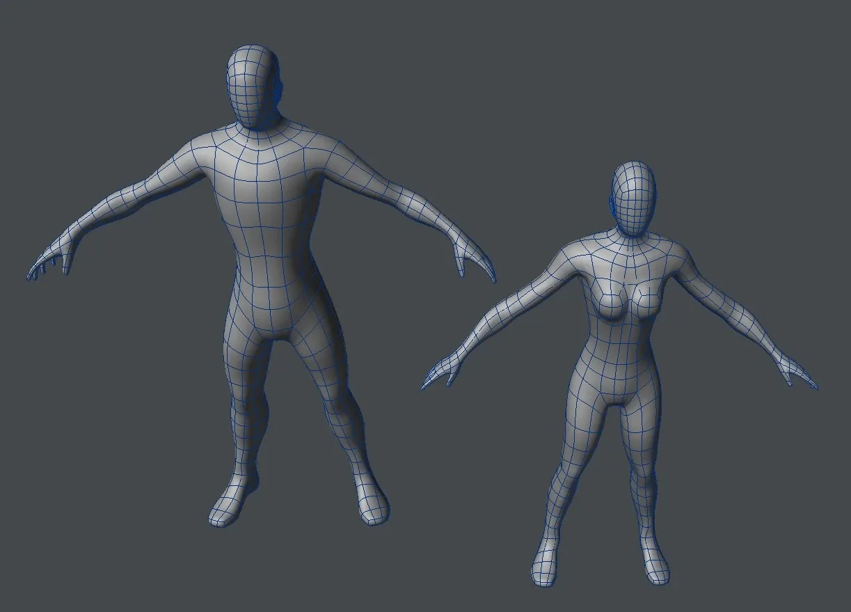 Male & Female Low-poly Basemesh