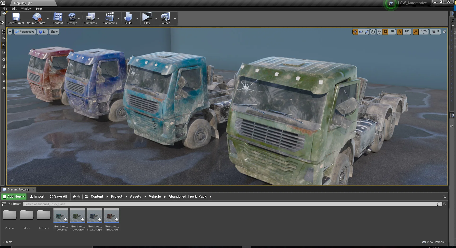 Old Vehicle Truck Prop UE4