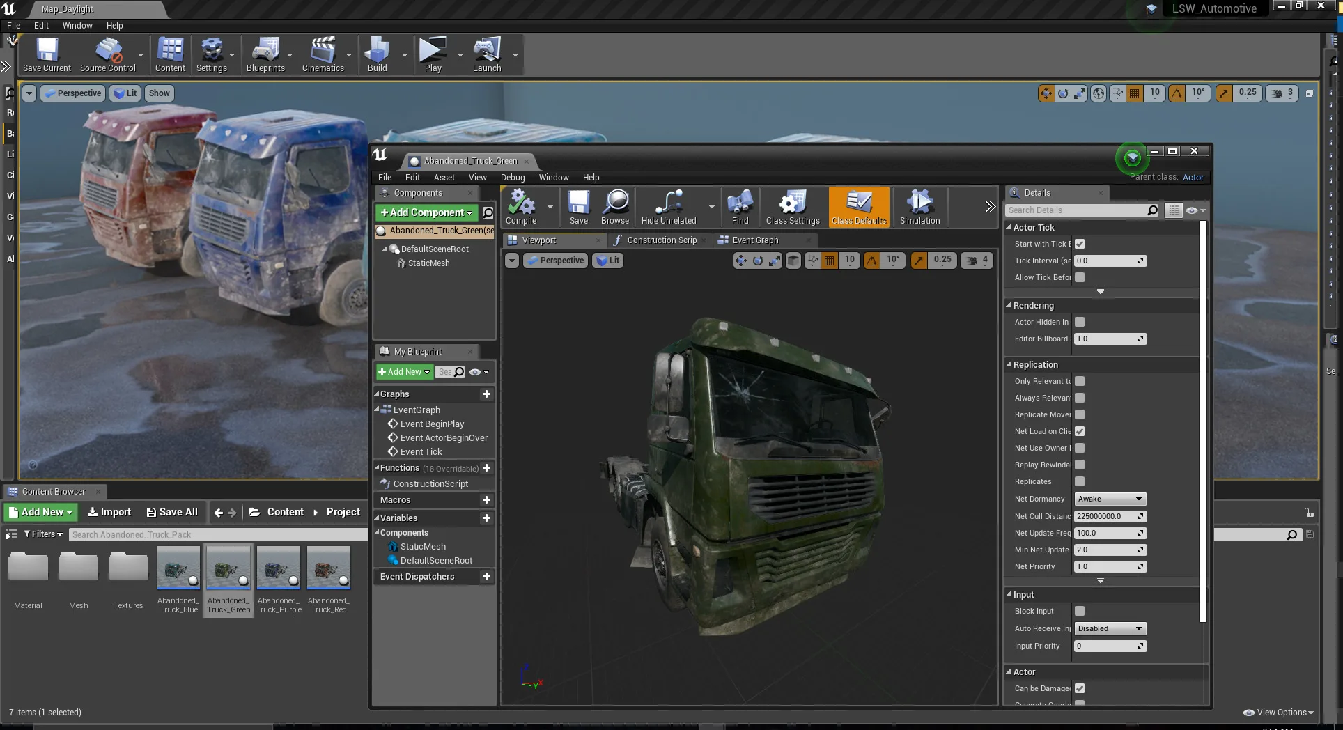 Old Vehicle Truck Prop UE4