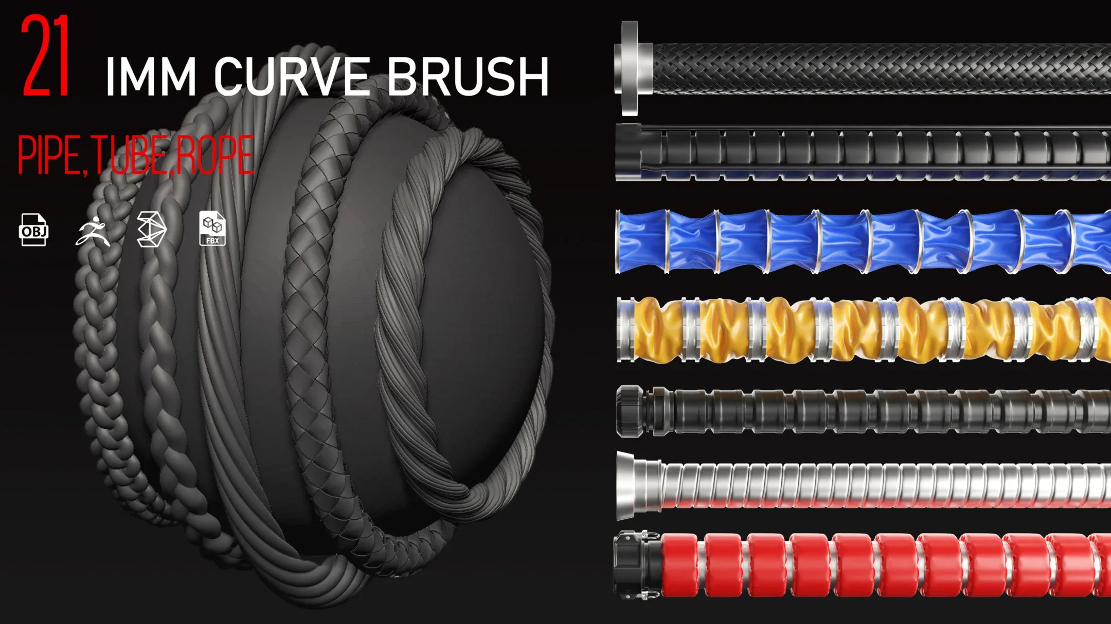 21 IMM Brushes (Tube, Pipe, Rope)