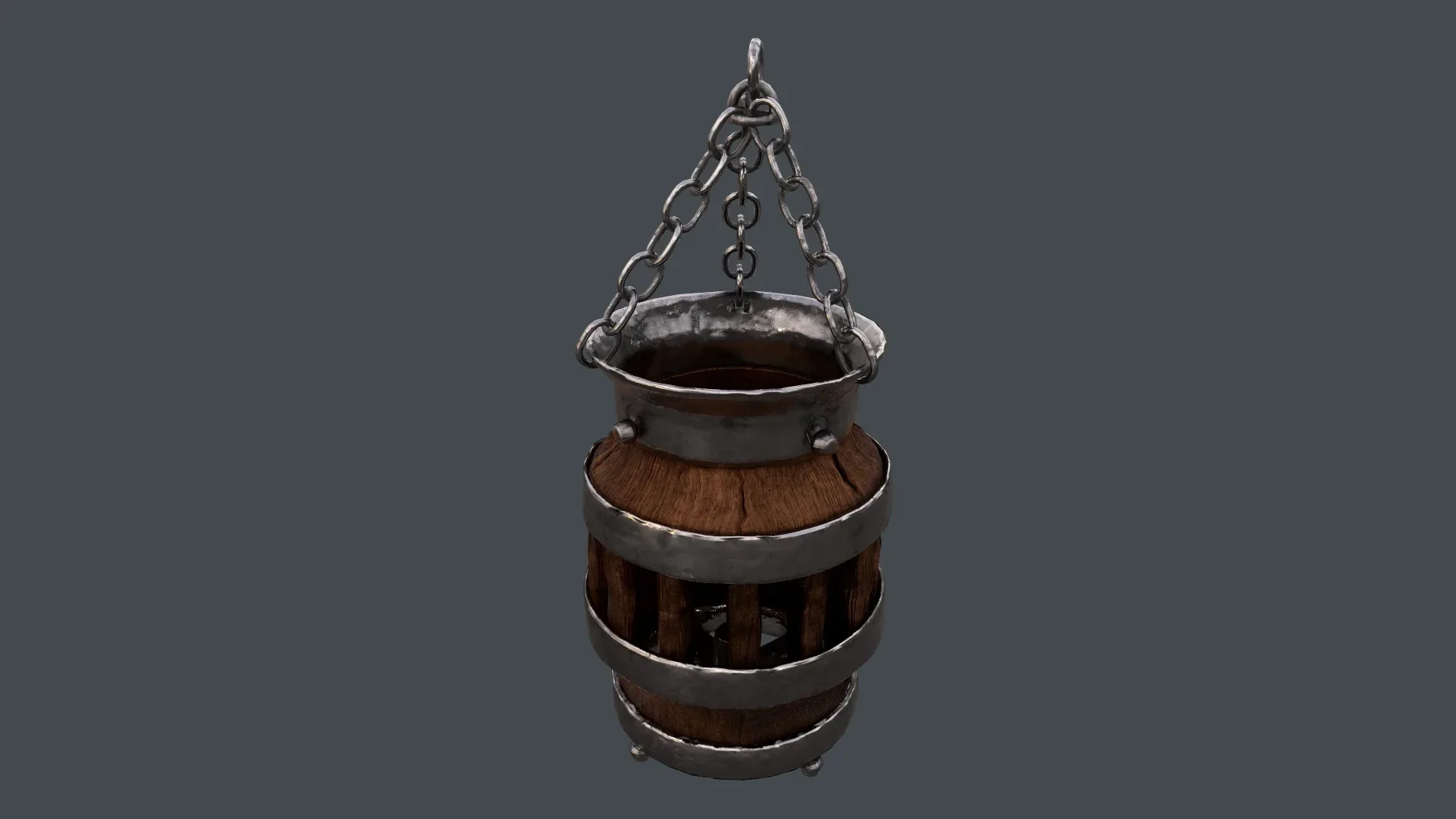 Medieval Wood & Metal Lantern