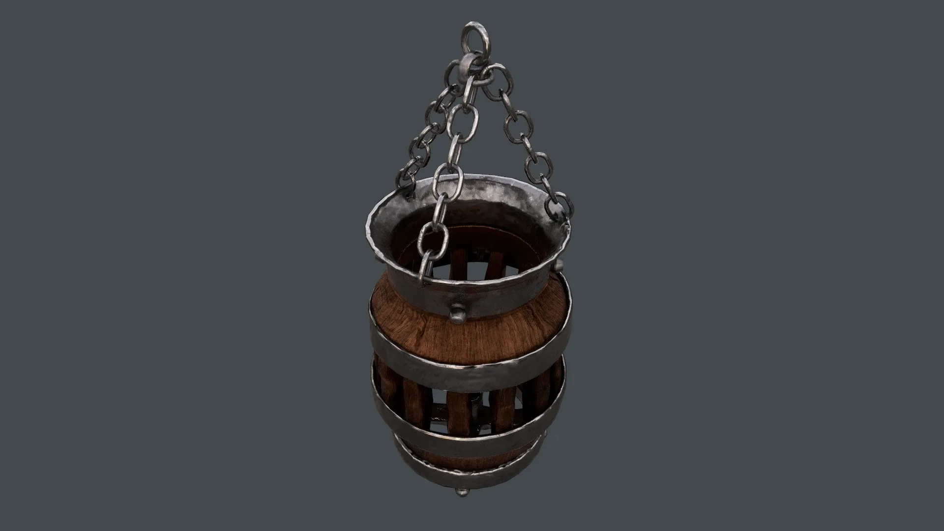 Medieval Wood & Metal Lantern