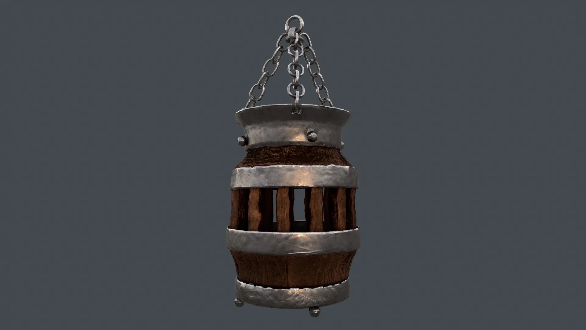 Medieval Wood & Metal Lantern