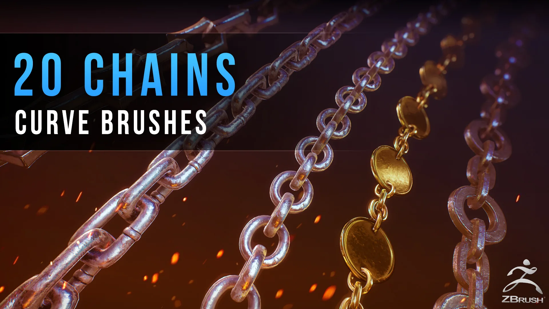 Chains - 20 IMM Curve Brush for Zbrush