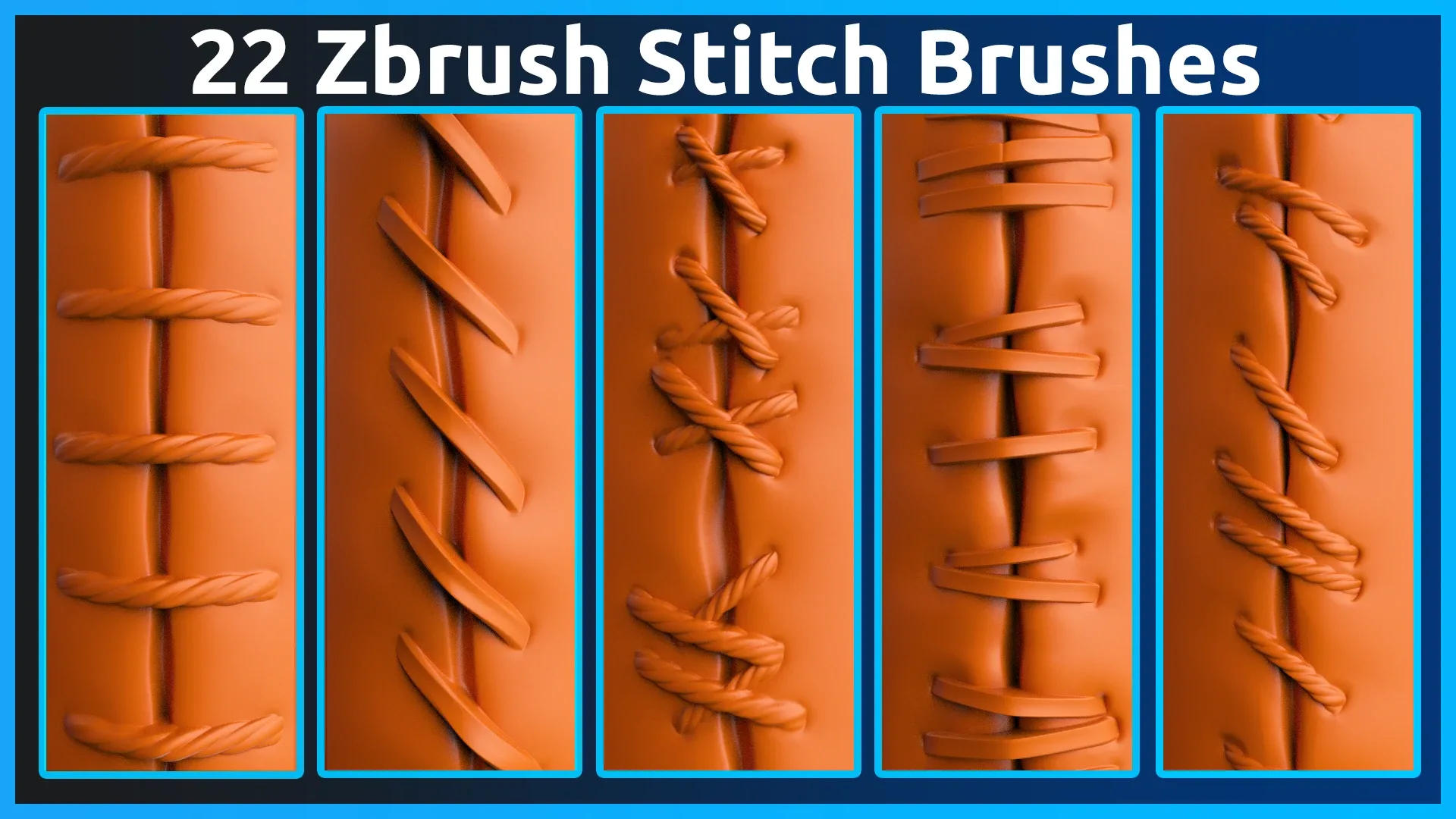 22 Zbrush Stitch Brushes