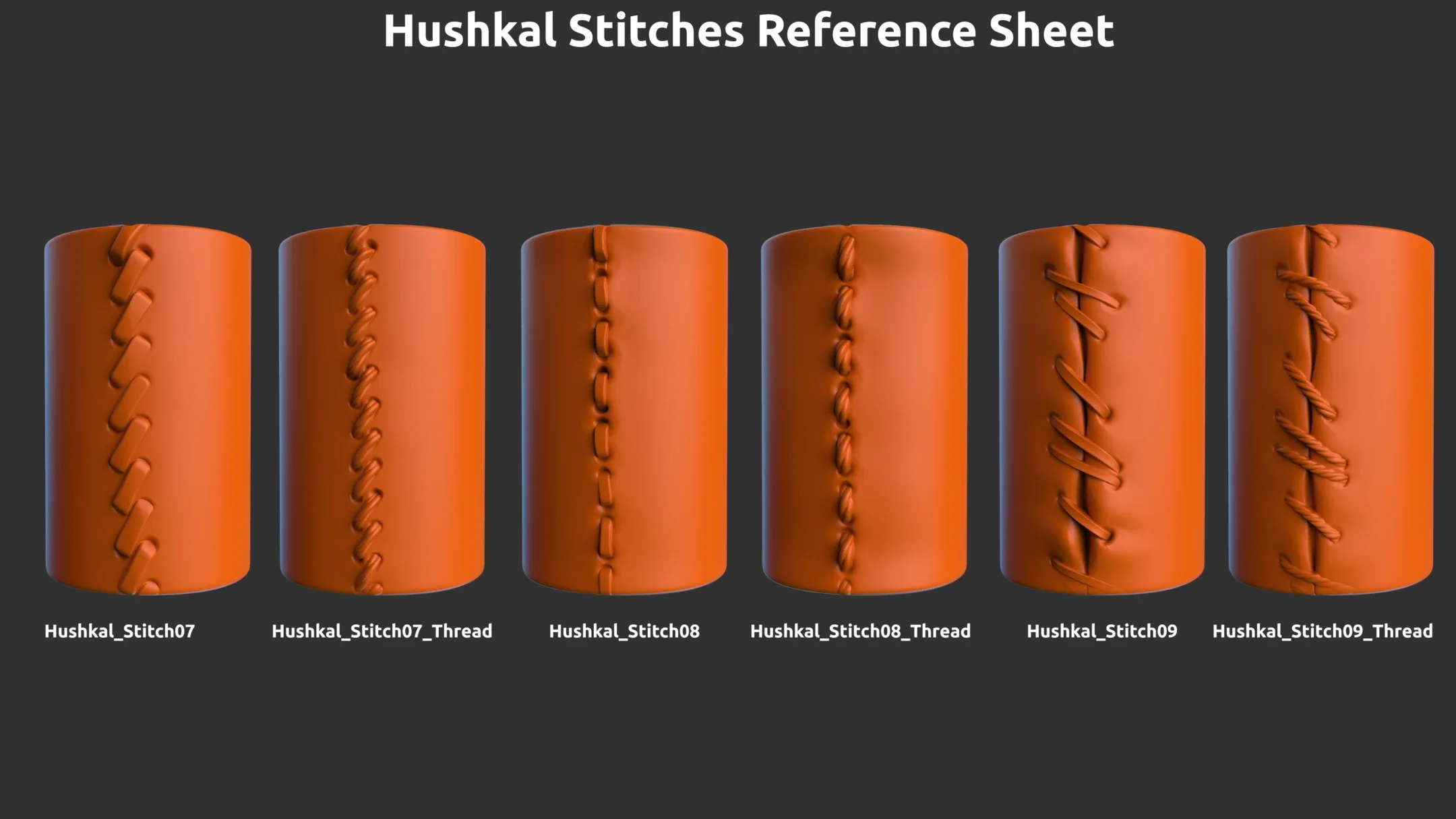 22 Zbrush Stitch Brushes