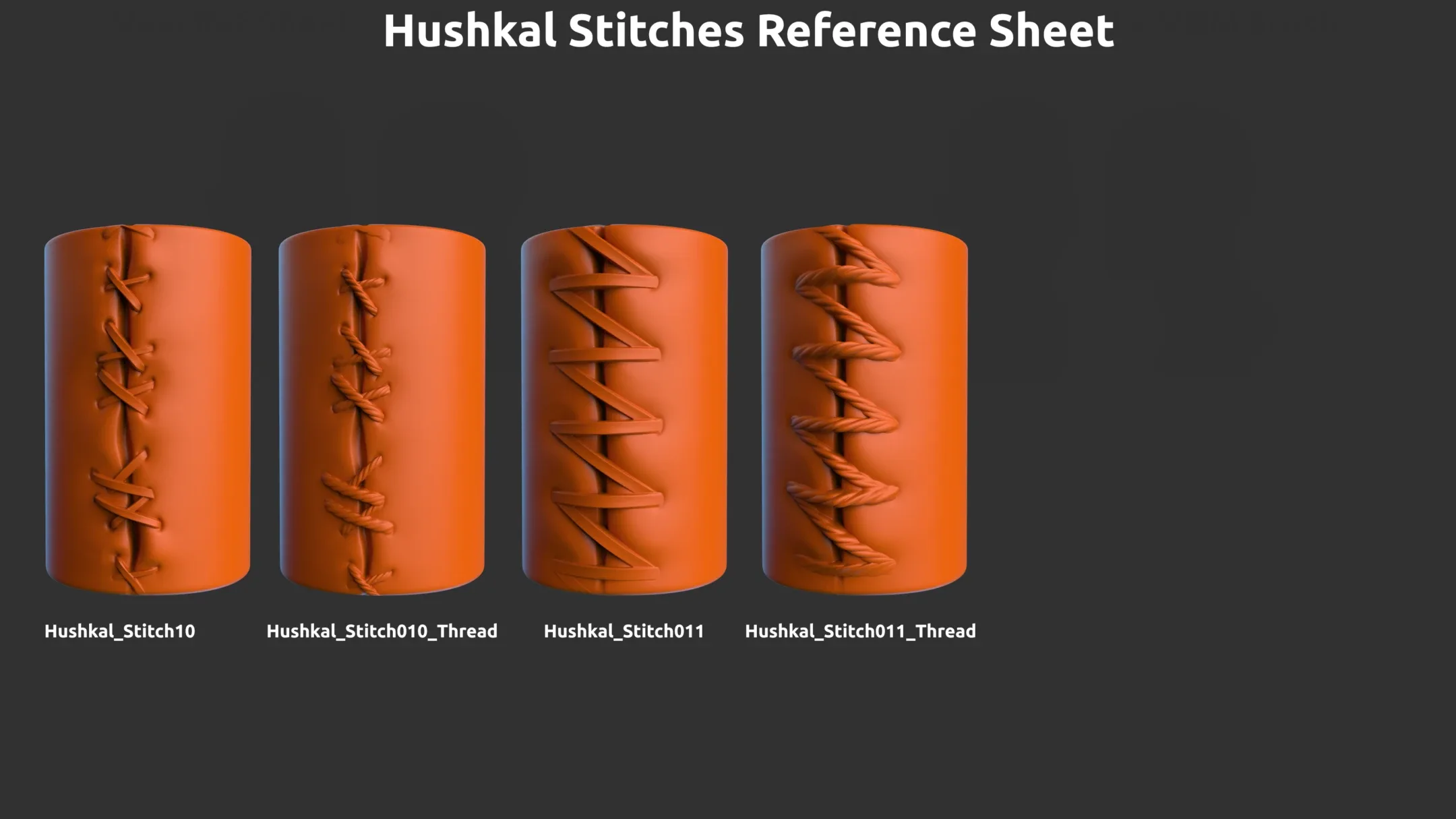 22 Zbrush Stitch Brushes