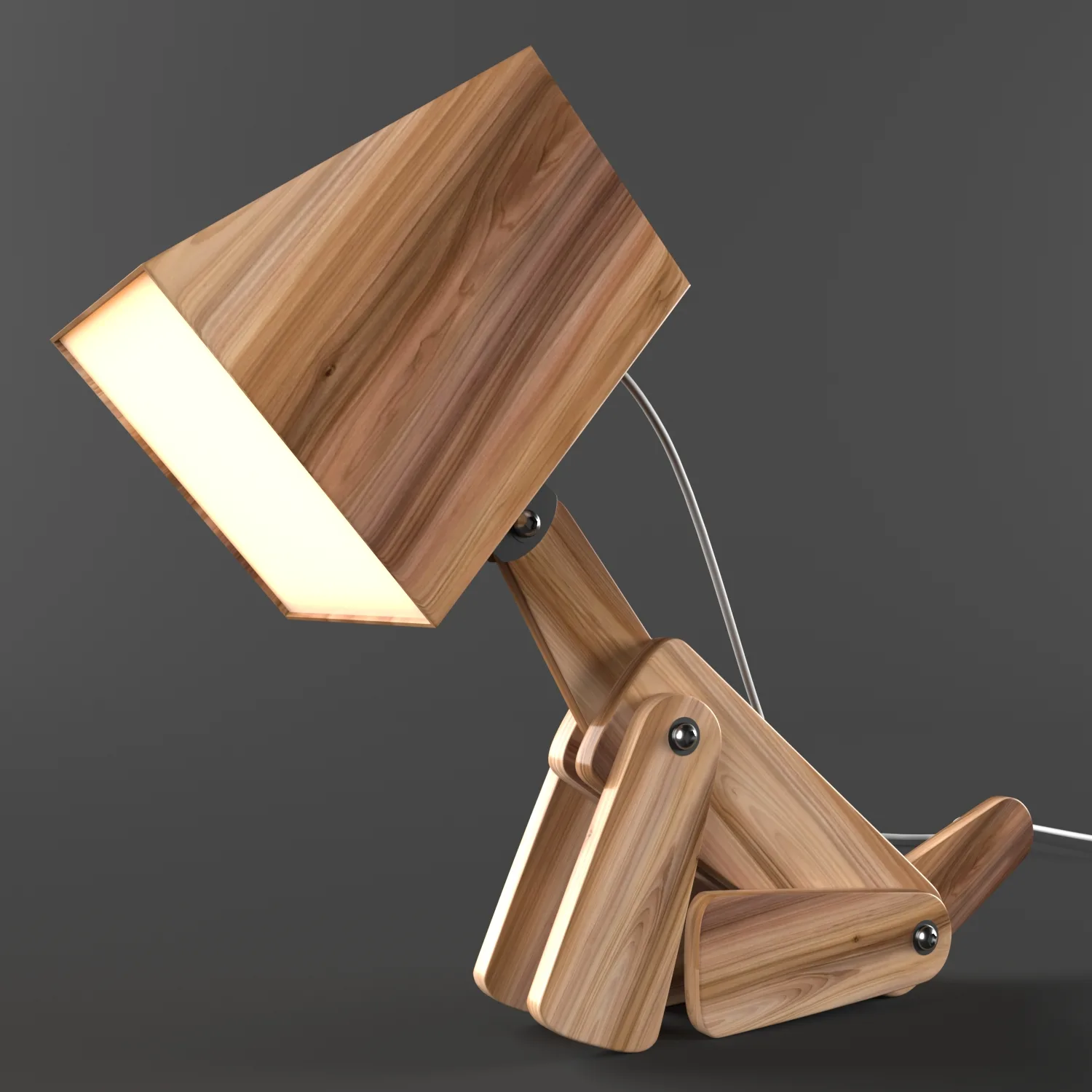 Dog Adjustable Wooden Table Lamp