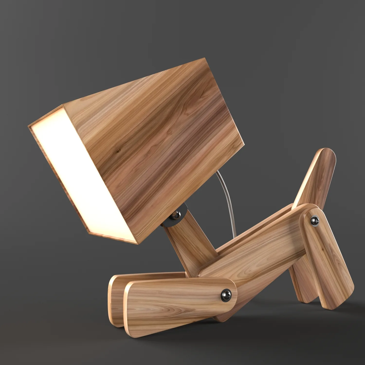 Dog Adjustable Wooden Table Lamp