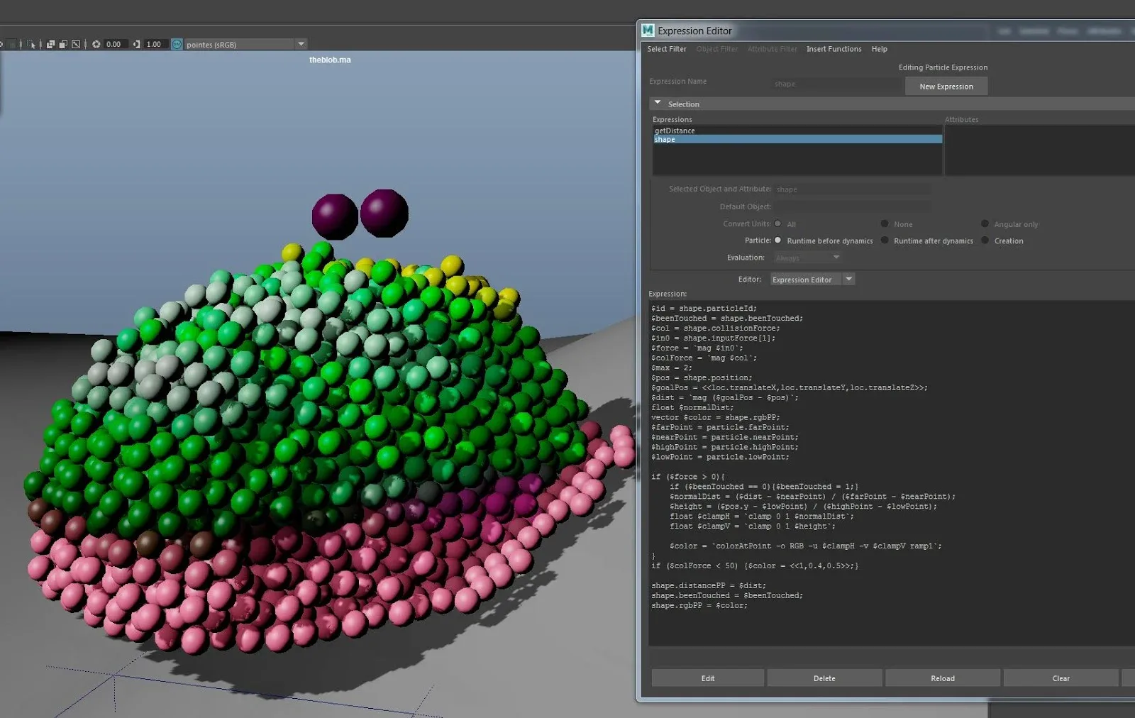 The Cowardly Blob 1.0.0 - Maya Particle Script